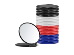 Espelho Compacto em Lote, Espelho de Maquiagem Redondo para Bolsa, Conjunto de 24 (4 Cores)