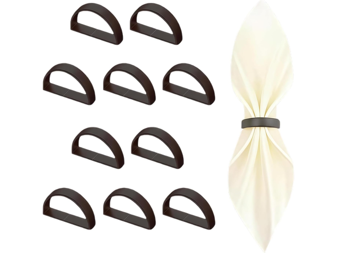 Conjunto De 10 Elegantes Porta-guardanapos Em Aço Inoxidável Resistente À Ferrugem, Ideais Para Festas,
