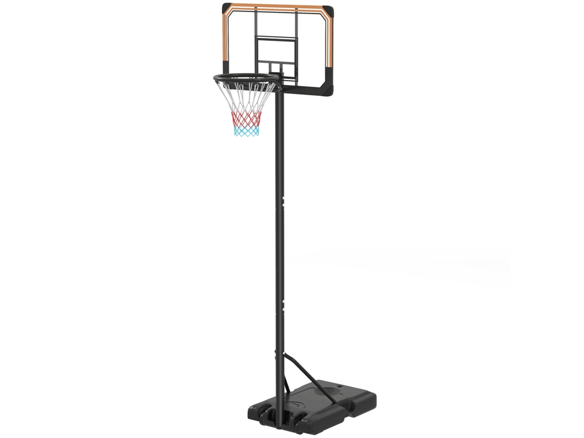 Cesto de Basquetebol Ajustável 235-264cm com Base de Peso e Rodízios S/MARCA