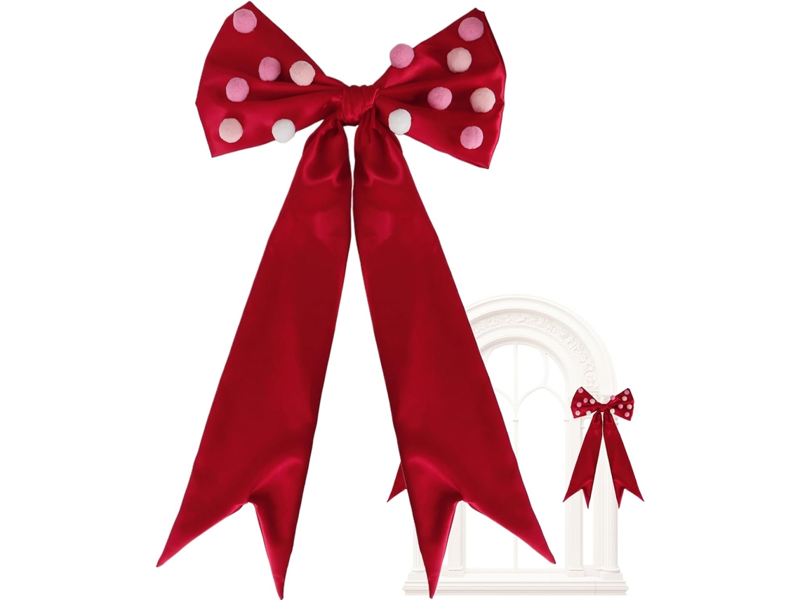 Laço Grande De Fita Vermelha Para Decoração De Topo De Árvore De Natal |