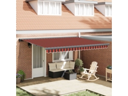 Vidaxl Toldo Retrátil Vermelho E Preto 450 × 300 Cm Lona E Alumínio