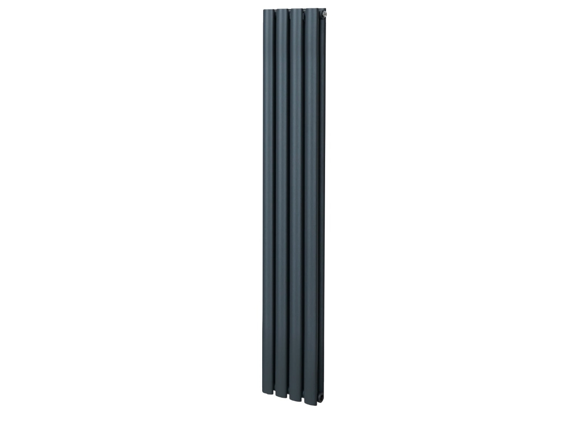 Radiador Vertical Oval Column Em Antracite 1600x240mm – Aço Carbono, Elevado Btu, Design Elegante Para Aquecimento