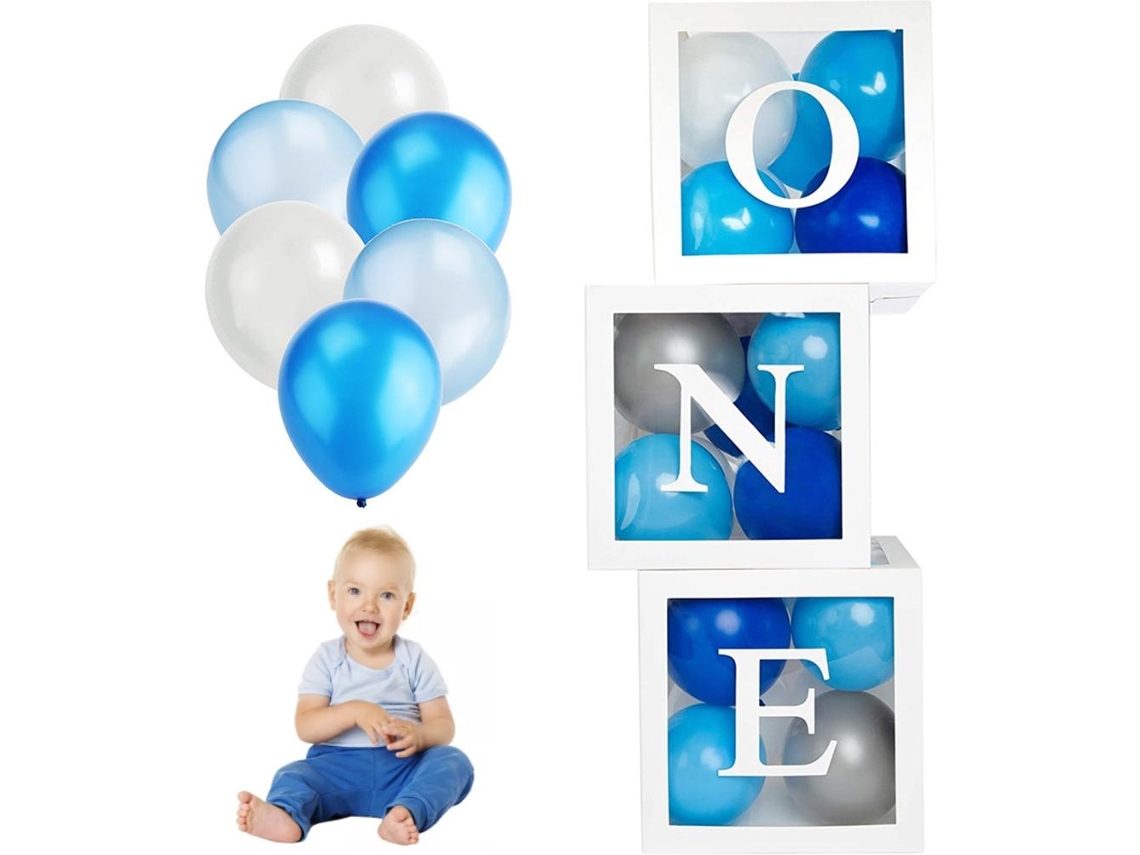 Caixa De Balões Para Primeiro Aniversário One Com 26 Balões De 10 Polegadas Decoração E Acessórios Para Bebê Menino Menina