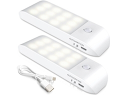 Luminária Noturna Led Recarregável, Lâmpada Led com Sensor de Movimento Automático, Luminária de Parede Magnética Portátil BRILVIBERA