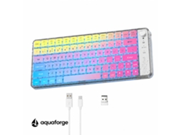 Capa Protetora Para Teclado Bluetooth Sem Fio 79 Teclas Branco Transparente