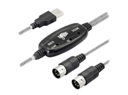 Cabo Lurelia USB Midi USB-A DIN 5 pinos 2m, Interface para teclados, pianos e sintetizadores, PC e computador