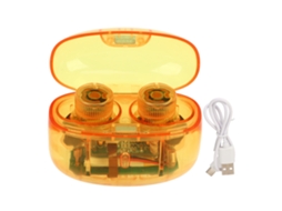 Fone De Ouvido Sem Fio Bluetooth Transparente Cancelamento De Ruído Exercício Headphone Amarelo Para Tiktok Página Flip
