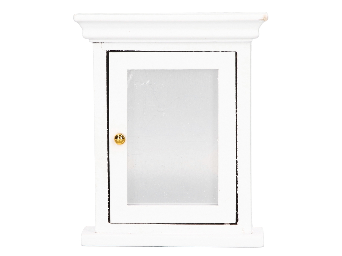 Mueble De Banheiro Miniatura Com Espelho Branco Para Casa De Boneca 1:12, Acessórios De Decoração