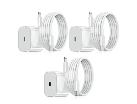 Cabo carregador para iPhone, adaptador de carregamento rápido, 20 W, USB C, branco, Miraflow