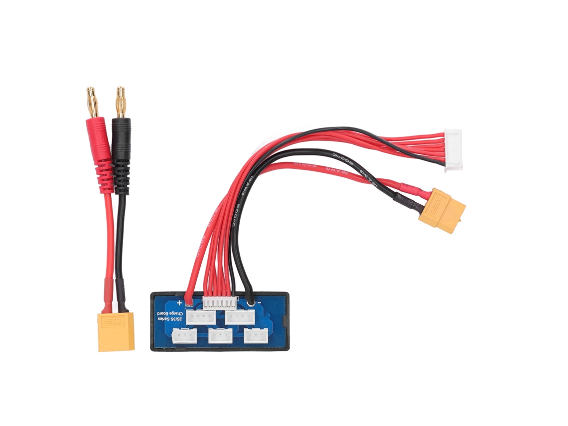 Placa de carregamento paralelo Xt60 com adaptador de expansão banana para carregamento de baterias 2S e 3S com balanceamento de dados.