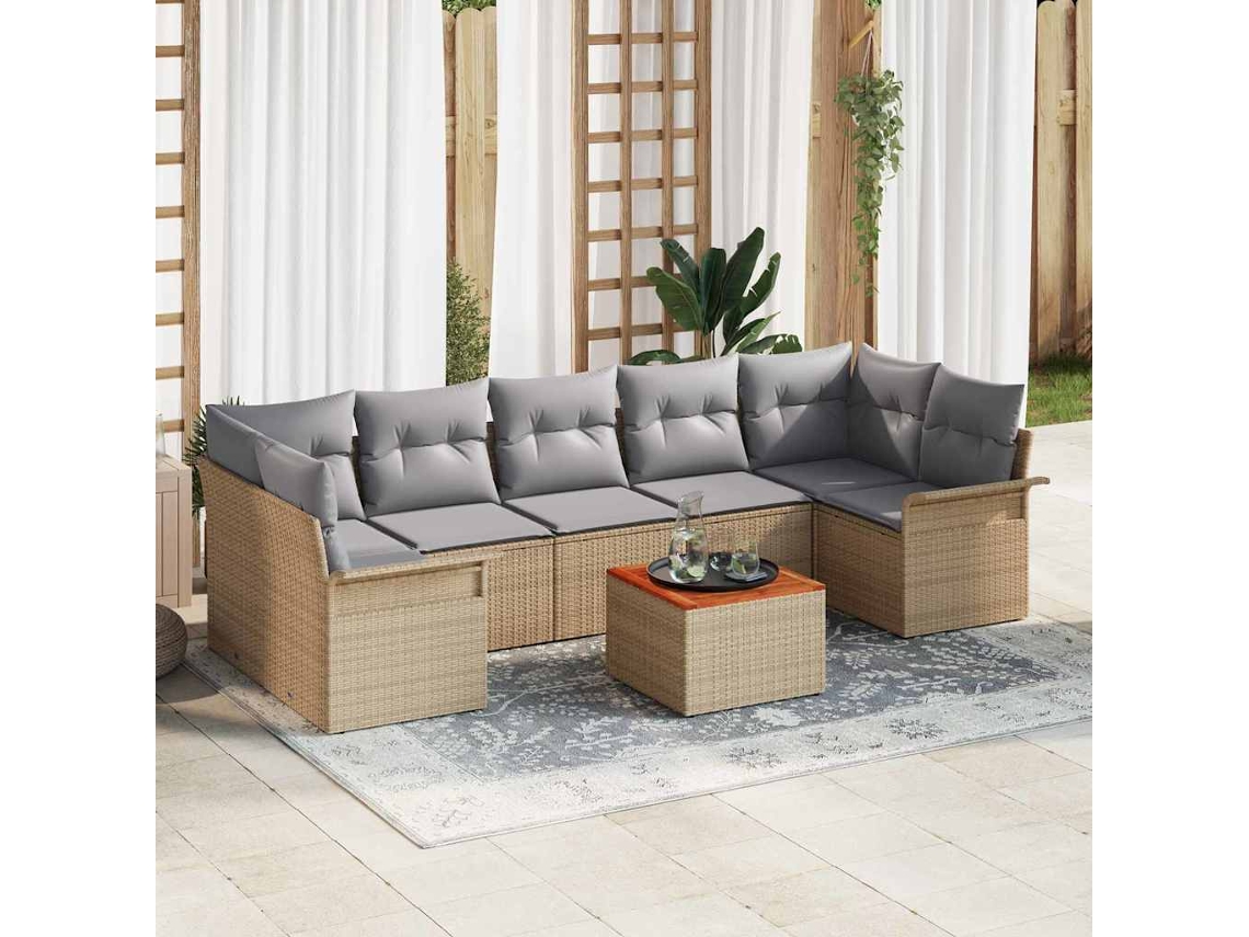 Vidaxl Conjunto De Sofá De Jardim 8 Unid. 7-número De Lugares