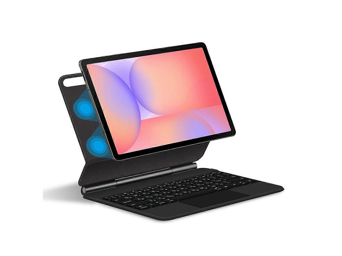 Compatível Com Samsung Galaxy Tab S10 Lite: Teclado Magnético Flutuante Com Bluetooth (hebraico) + Capa De Couro Para Tablet.