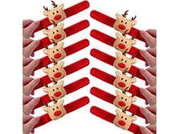 12 Pçs Pulseiras de Tapa de Natal Pulseiras de Tapa de Natal Pulseiras de Pressão para Lembrancinhas de Festa Infantil Veado