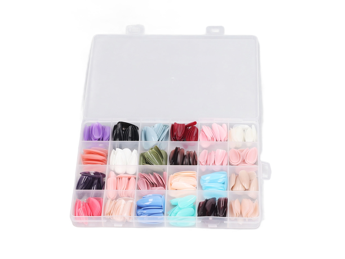 Conjunto De 576 Dicas De Unhas Falsas De Cobertura Completa Cor Pura Moda Unhas Artificiais Prensáveis