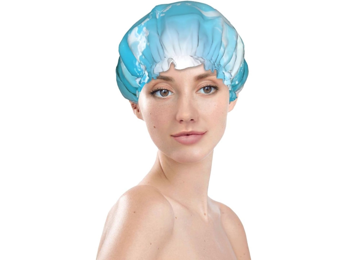 Touca De Banho Feminina, Reutilizável, Impermeável, Dupla Camada, Com Elástico, Ideal Para Cabelos Longos E Desbotados