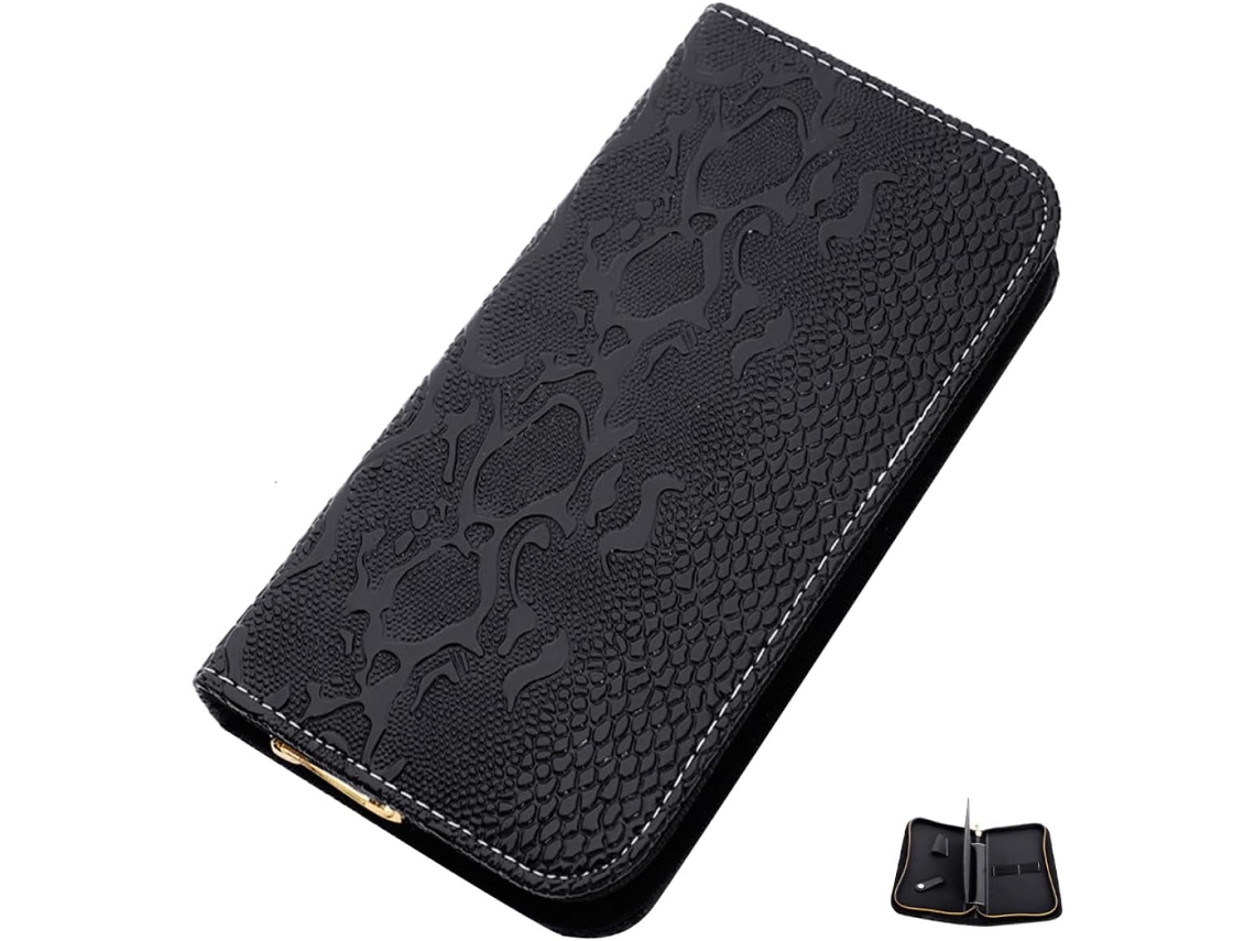 Étui À Ciseaux De Coiffure, Pu Cuir, Double Couche, 1 Pièce