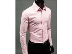 2026 camisas de Luxo para Homem, Gola Redonda, Slim Fit, Manga Longa, Casual e Formal, Algodão Misturado, Outono e Primavera 3xl Rosa