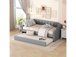 90 X 200 Cama Diária Acolchoada Com Cama De Rolamento, Cinza Liptaptyn (190)
