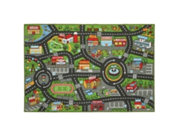 Tapete Infantil City Road Carpet 200x150 Cm Tapete Educacional Antiderrapante para Engatinhar e Brincar com Carros Ge