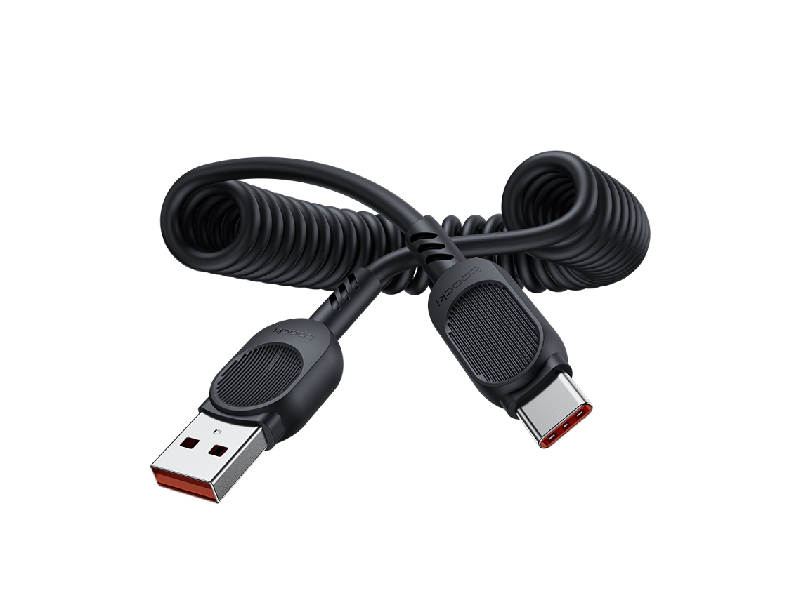 Cabo Usb C Toocki 6a Tpu Spring Para Huawei Xiaomi Pd, Cabo Retrátil Usb Para Tipo C De Carregamento Rápido Para Iphone 15, Cabo De Dados Usb Vayotoy