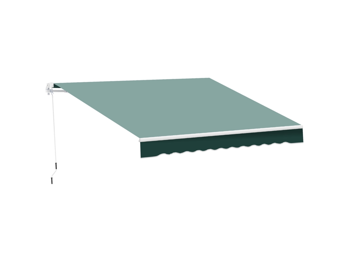 Toldo de Enrolar Manual, 2,5 X 2 M, Alumínio, Poliéster, Verde ESSÊNCIACASA