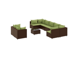 Garden Sofa Set, Garden Sofa Sets Vidaxl Marrom Rattan / Vime (n/a)