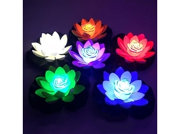 Lâmpada de Lótus Flutuante LED Artificial 18cm para Jardim e Piscina com Marca