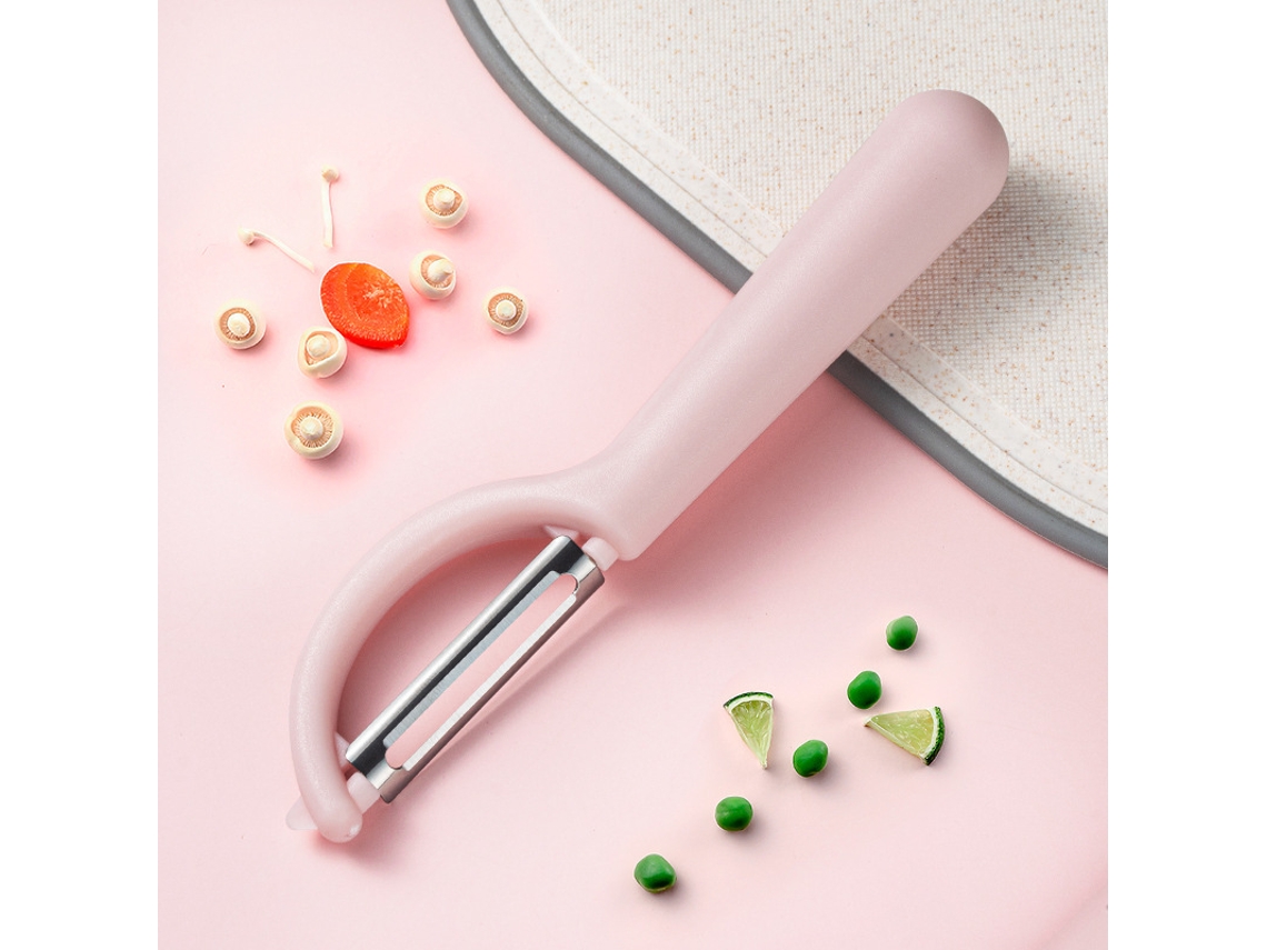 Descascador De Frutas E Legumes Rosa, Aço Inoxidável Durável, Design Moderno E Prático, Fácil De Armazenar, Ideal Para Uso Diário Na Cozinha
