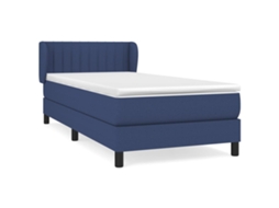 Cama com Molas/colchão 90x200 Cm Tecido Azul MAISON EXCLUSIVE