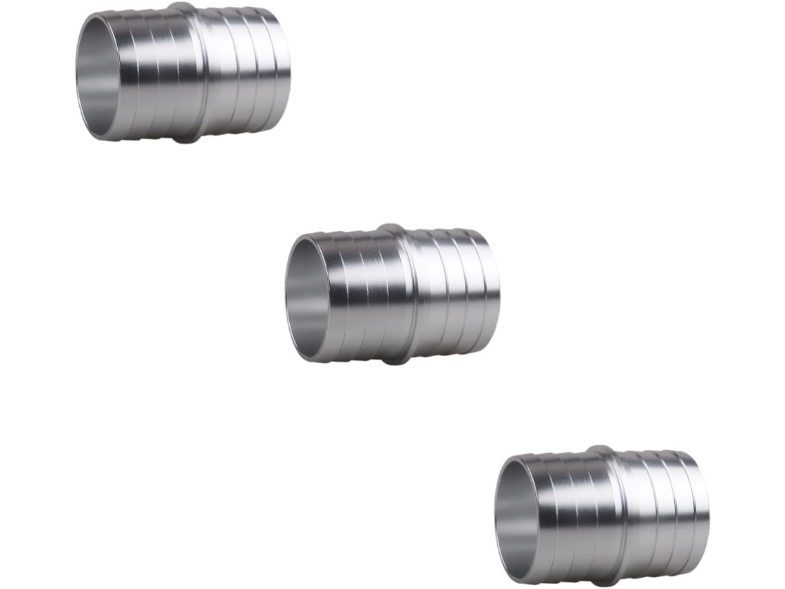 Conector de mangueira de radiador de aço inoxidável de 3 peças com adaptador resistente a lascas