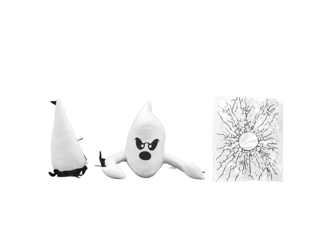 Brinquedos de pelúcia de fantasmas zangados da Baok para o Halloween, decoração de janela quebrada para festas internas e externas.
