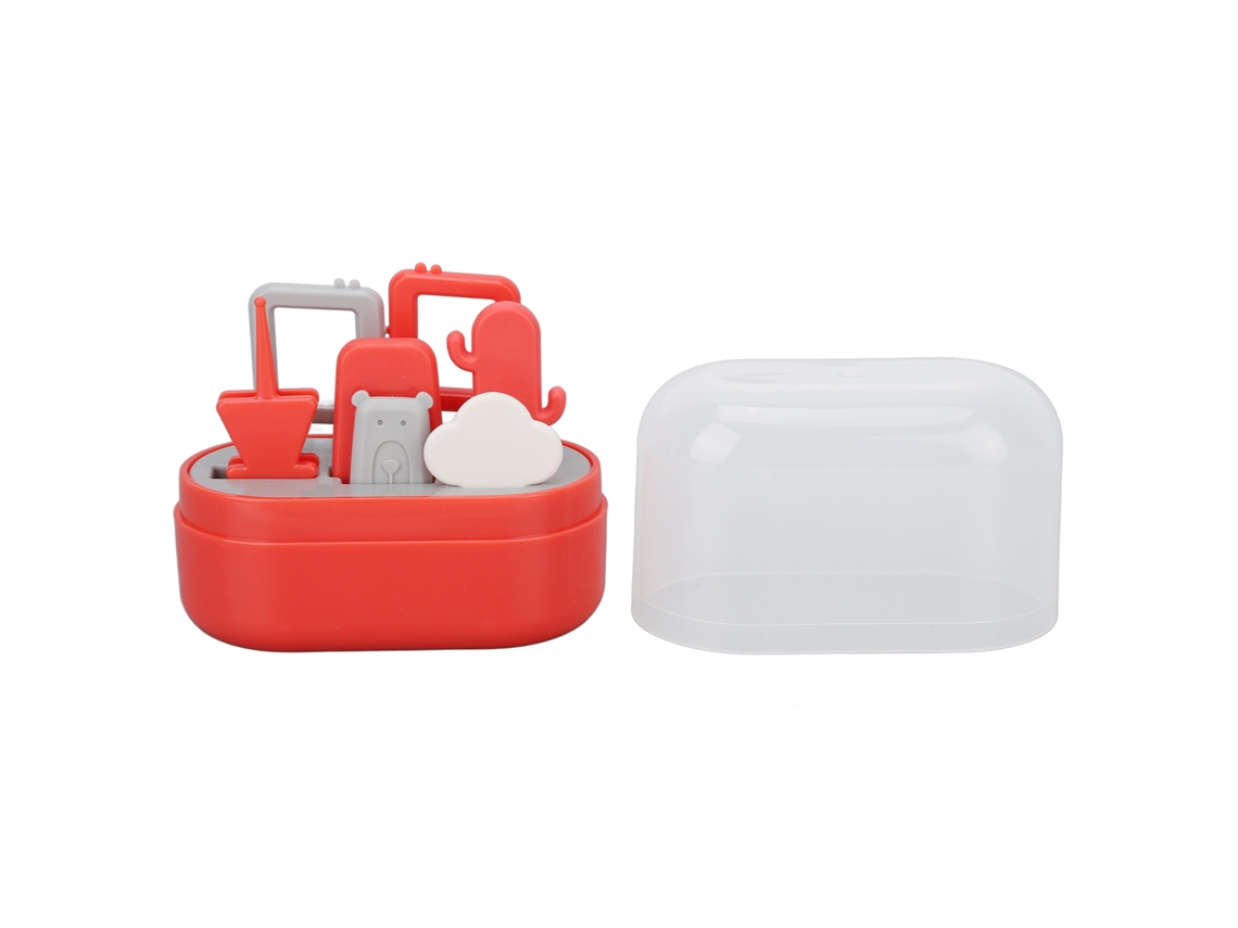 Kit De Tijeras De Uñas Para Bebê Profesional Seguro Lavable Con Estuche Bonito Rojo
