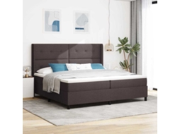 Vidaxl Cama Box Spring Led Marrom Escuro 200 X 200 Cm Tecido