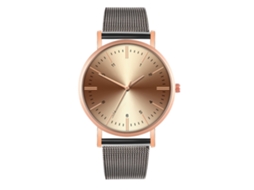 Reloj De Moda Para Parejas Con Correa De Malla Dial Redondo Cuarzo Unisex