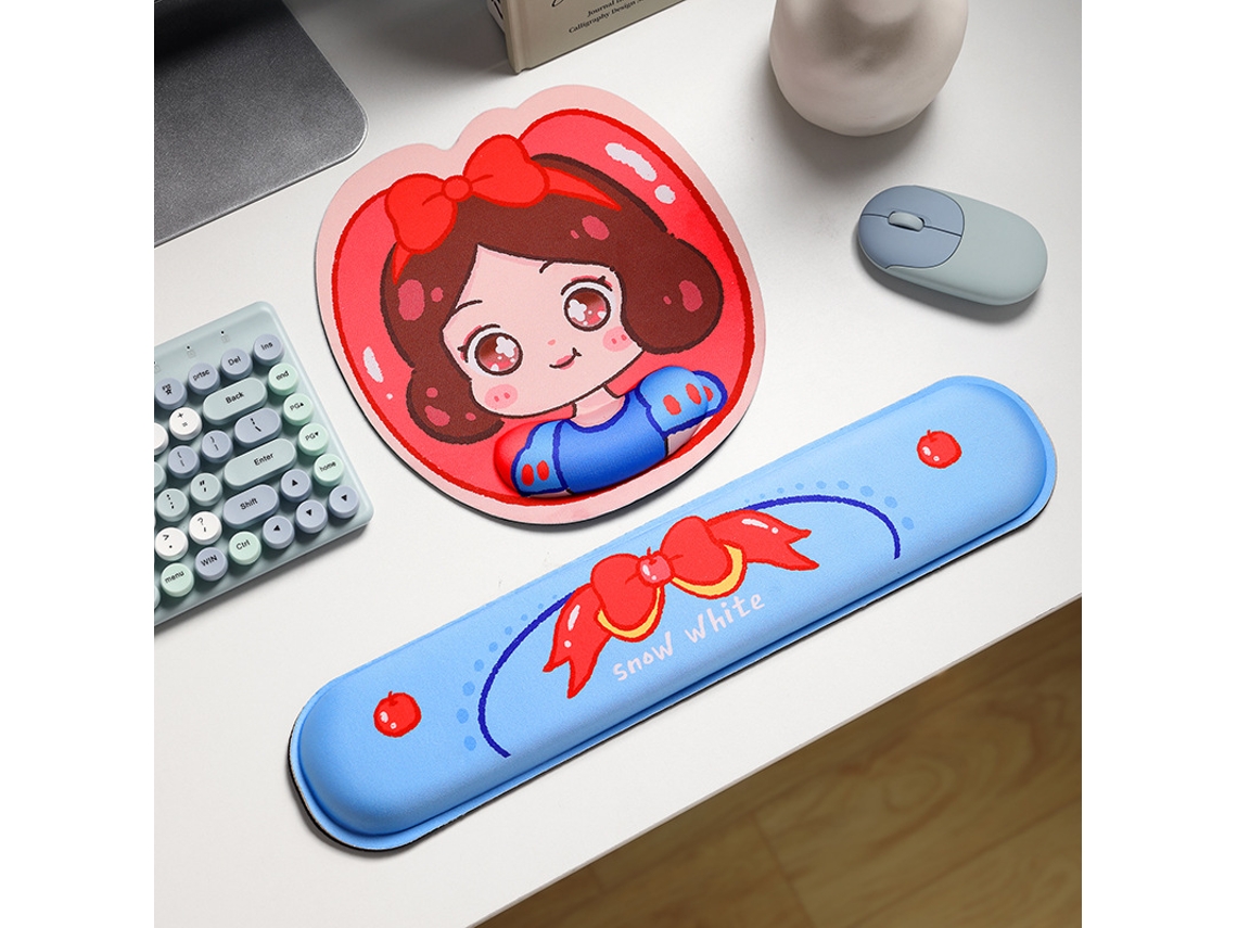 Almofada HEXINYIGJLY Apoio Punho Teclado Rato Espuma Memória para Gaming, escritório Branca de Neve | HEXINYIGJLY