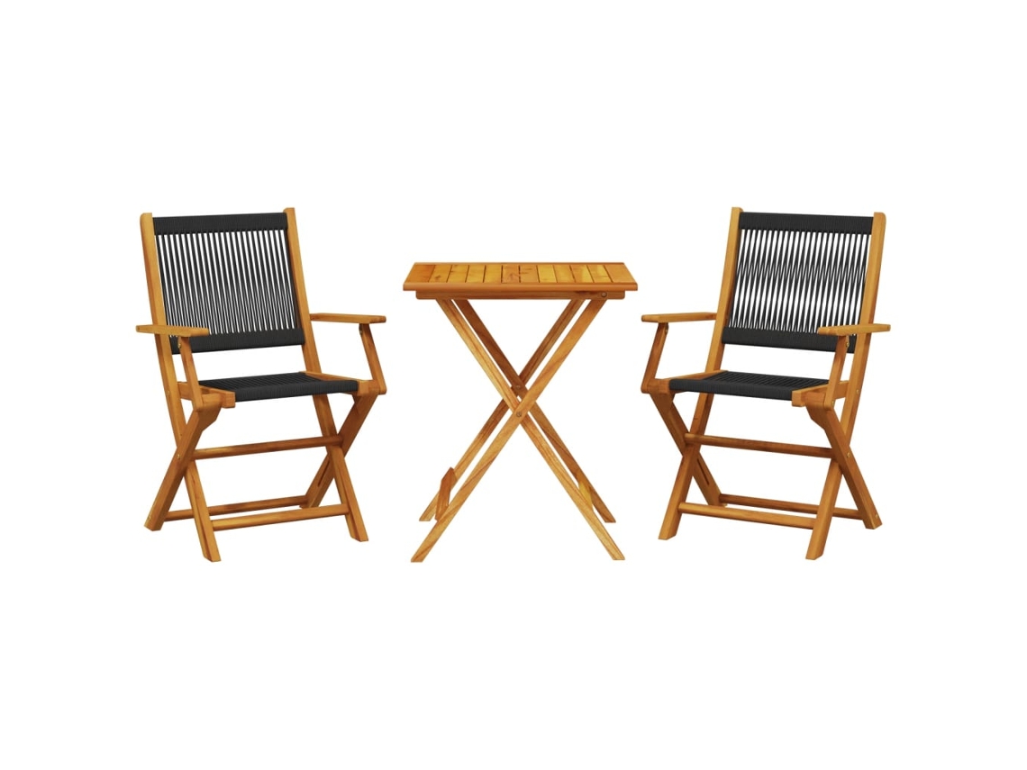 Bistro Set, Bistro Sets Vidaxl Preto Madeira De Acácia (60 X 60 X 75 Cm)