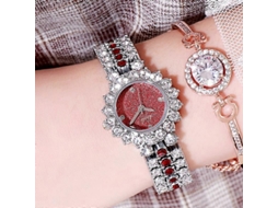 Relógio Feminino Gedi 52004 Com Pulseira De Diamantes E Mecanismo De Quartzo.