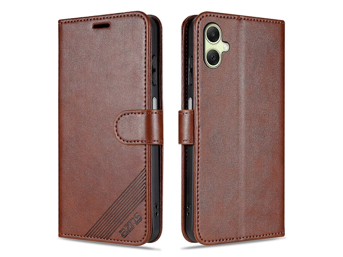 Capa Azns Para Samsung Galaxy A07 4g, Capa Antirriscos De Couro Pu, Suporte Tipo Carteira, Marrom