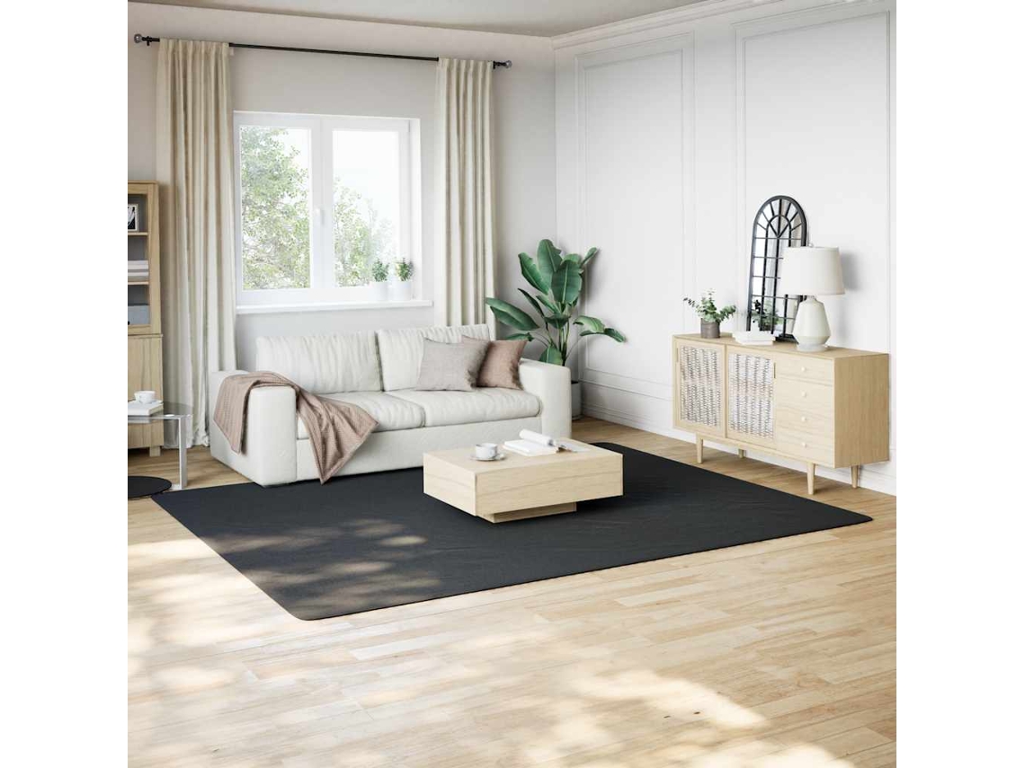 Vidaxl Tapete Felpudo Preto 240x305 Cm Poliéster