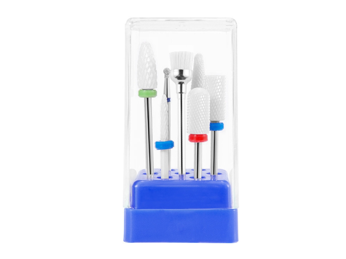 Kit De 7 Brocas De Esmeril Para Unhas Em Cerâmica - Ferramenta De Manicure Para Polimento E Lixamento Diy