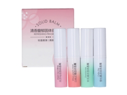 Kit De Perfume Sólido Floral Frutal 4pcs 0.1oz Fragrância Leve Duradoura