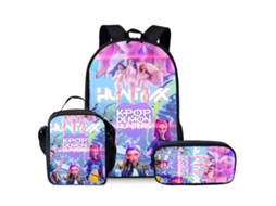Mochila Estampada Com Conjunto De Lancheira E Estojo, Impermeável, Grande Capacidade, Proteção Da Coluna E Alívio Do Estresse Estilo 2
