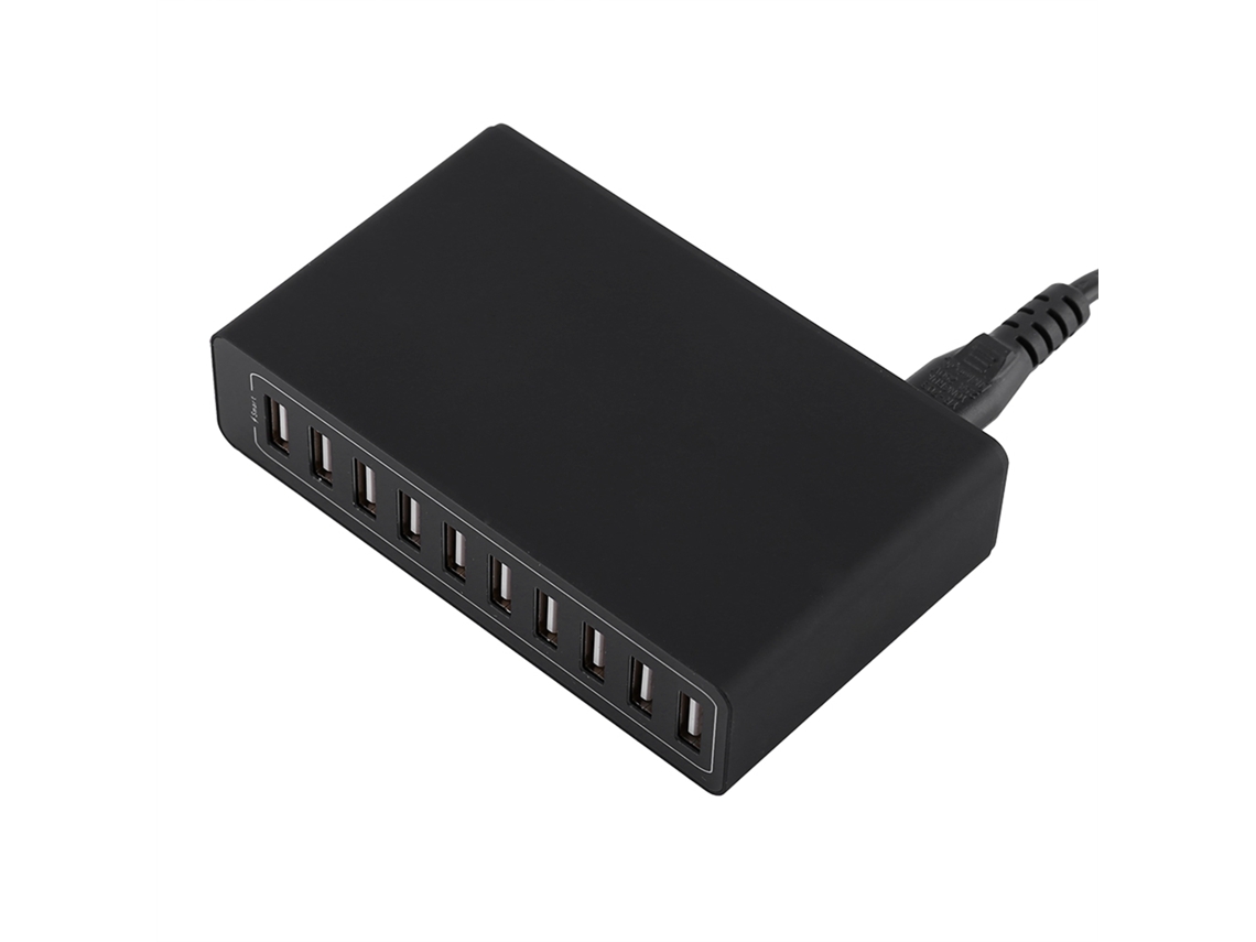 Mali carregador de Parede Usb com 10 Portas 60w 10a para Celular e Tablet, Design Compacto e Seguro