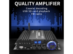 Amplificador Stereo 4.1Ch Bluetooth 5.0 com Controle Remoto, Reprodução Múltipla 100-240V