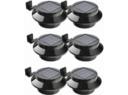 Omni 6 Luces Solares Led para Canalones, Cerca, Techo, Jardín, Patio, Pared, Color Negro