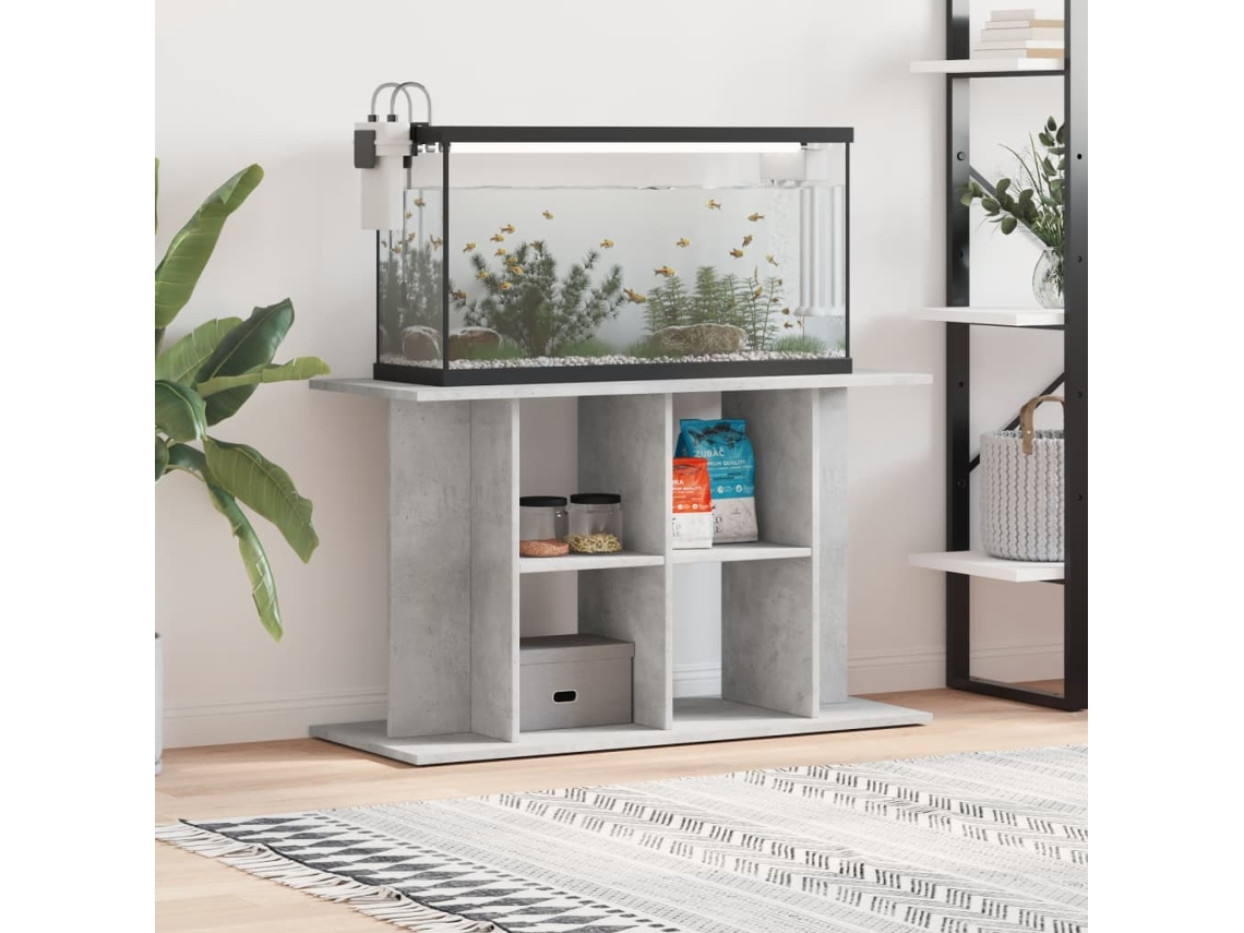 Vidaxl Suporte Para Aquário 100x40x60 Cm, Concreto Cinza, Madeira Projetada