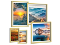 Conjunto De Pinturas Paisagens Naturais Mar Montanhas Flores Espelharte (5 Peças)