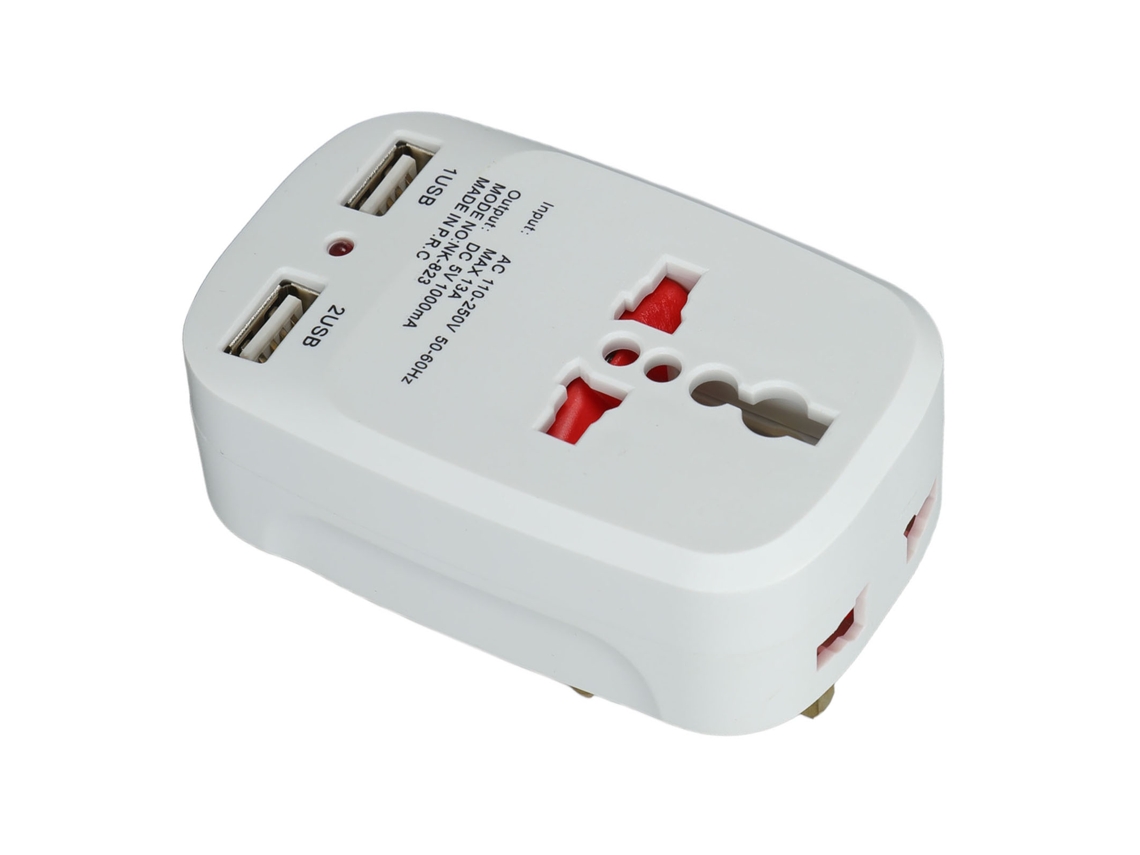 Laxiscreed Conversor De Viagem Universal Com Carregador Usb Duplo Para Europa E Portugal