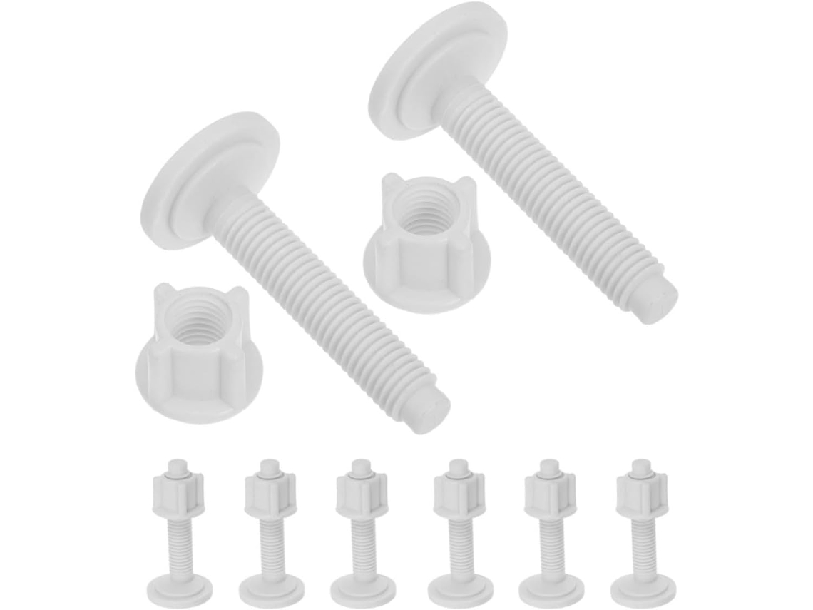 Parafusos De Plástico Branco Lurrose 8 Para Assento Vaso Sanitário, Liberação Rápida E Fácil Instalação, Parafusos