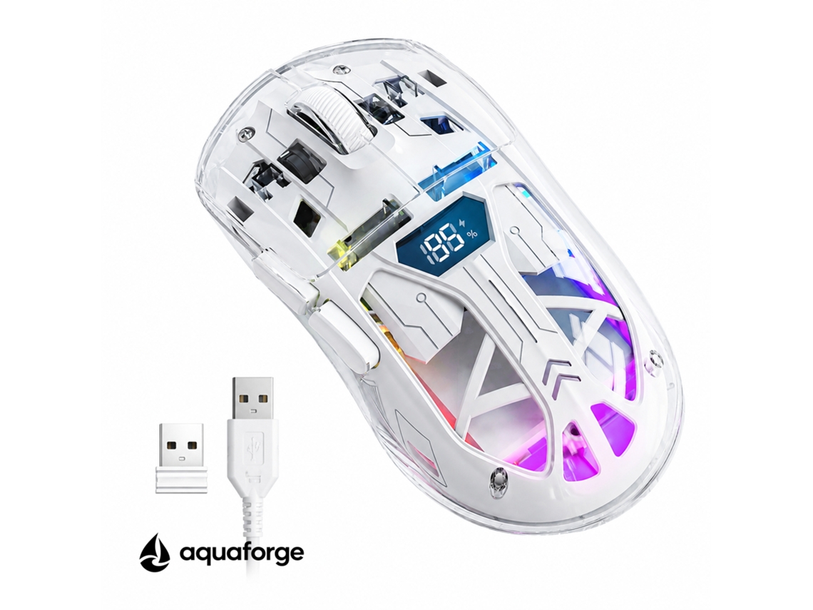 Rato Sem Fio Bluetooth Ergonómico Rgb Com Ecrã